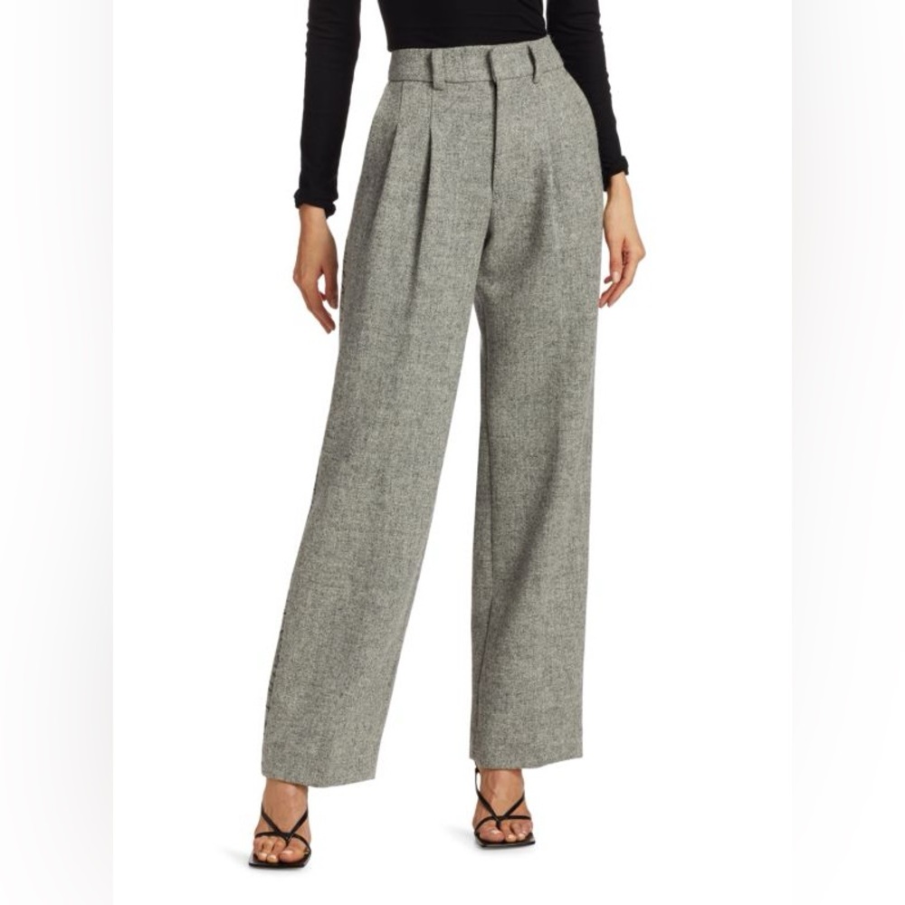 LIBERTINE NWT Greyscale Embellished Pleated Pants Size Large Wool Artsy